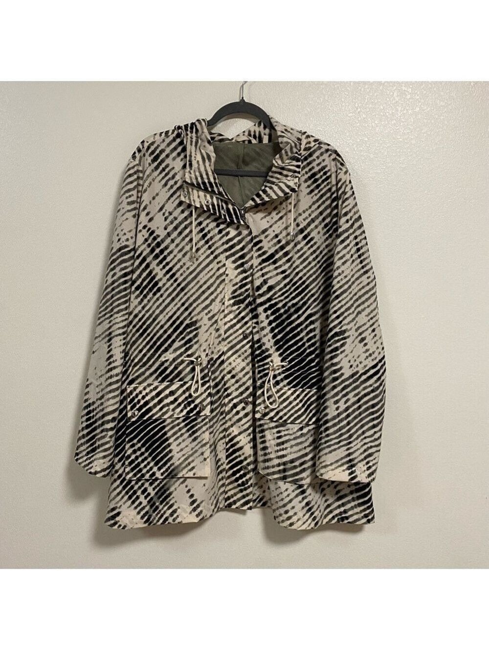 Soft Surroundings Jacket Women’s Size 3X Go Lively Shibori Anorak Hooded Jacket